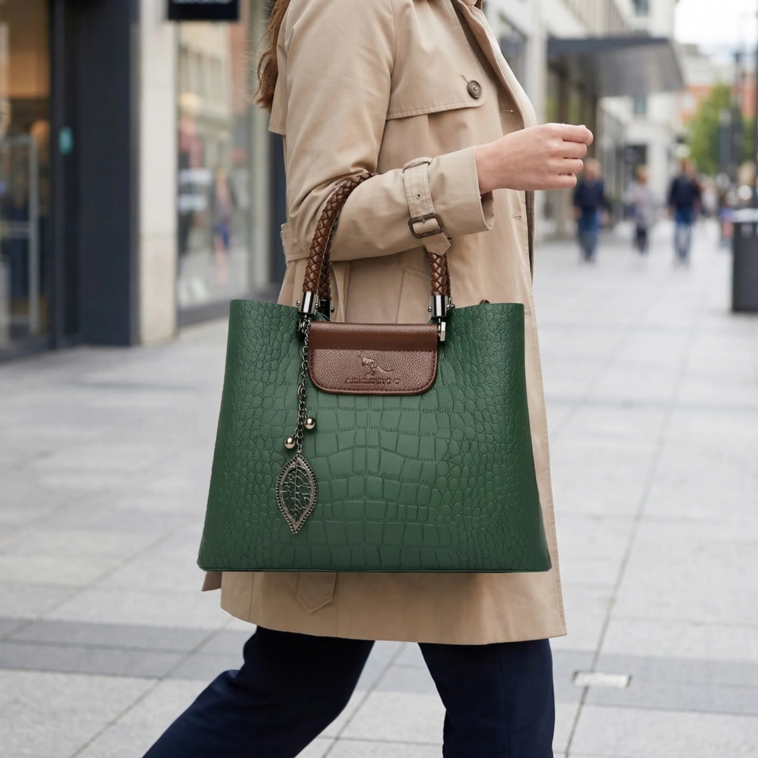 Veltora - Structured Tote With Embossed Texture