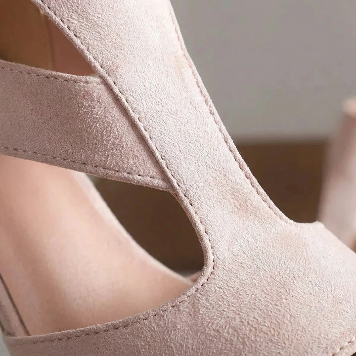 Velupra - Peep-Toe Block Heel Sandal