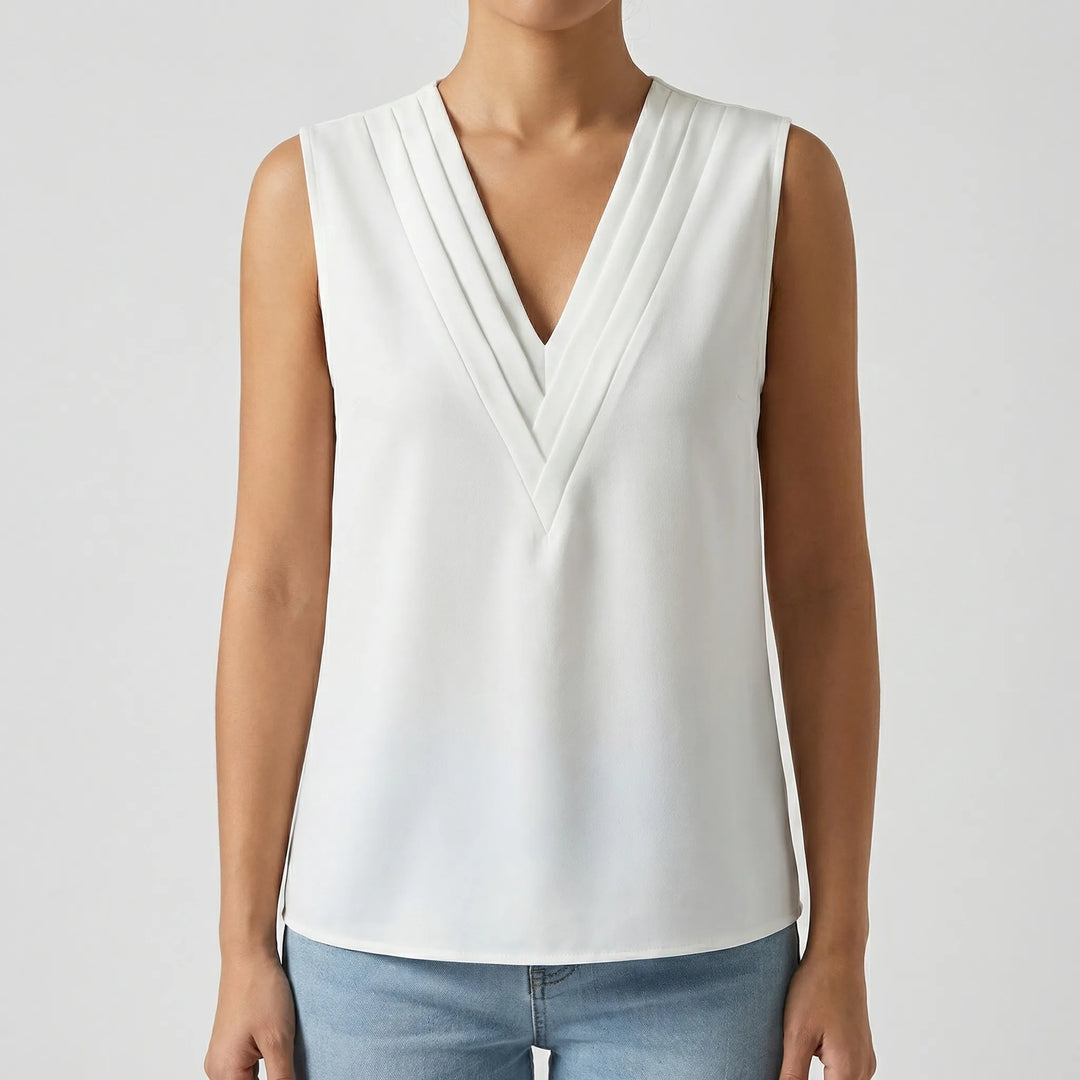 Velura - Sleeveless V-Neck Women's Top