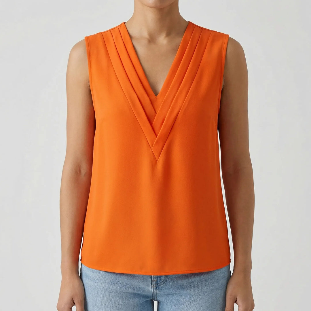Velura - Sleeveless V-Neck Women's Top
