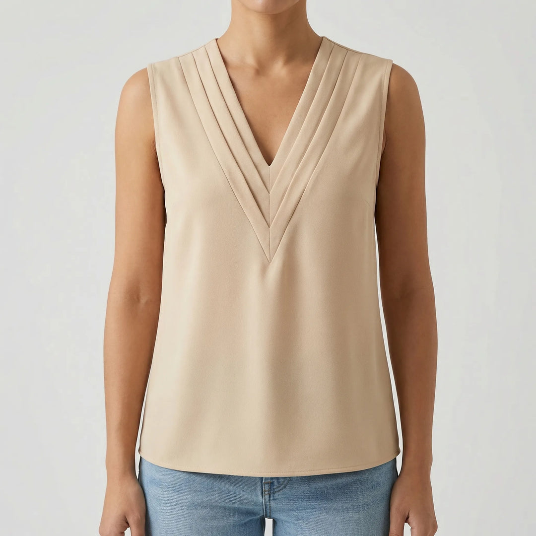 Velura - Sleeveless V-Neck Women's Top