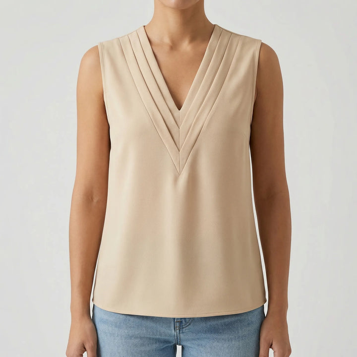 Velura - Sleeveless V-Neck Women's Top