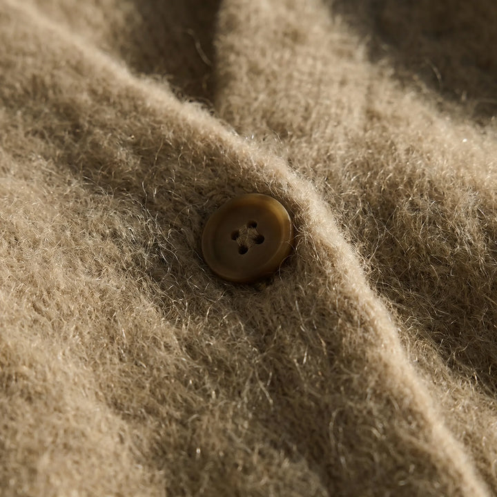 Veluxen - Oversized Button-Front Knit Cardigan