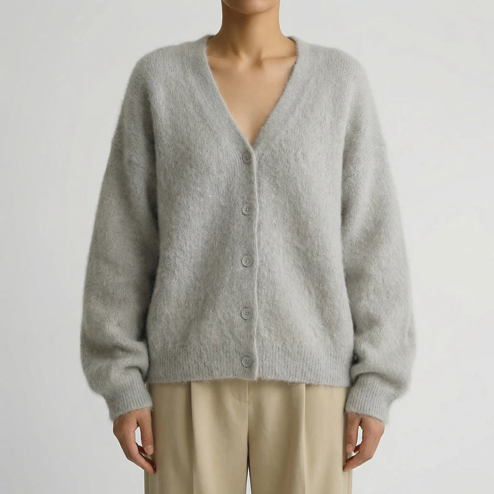 Veluxen - Oversized Button-Front Knit Cardigan