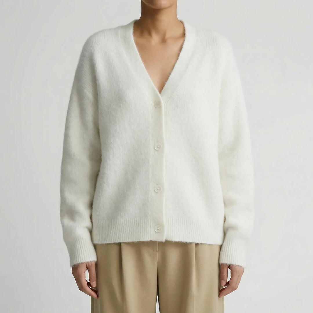 Veluxen - Oversized Button-Front Knit Cardigan