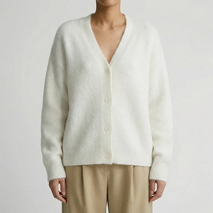 Veluxen - Oversized Button-Front Knit Cardigan
