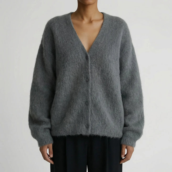 Veluxen - Oversized Button-Front Knit Cardigan