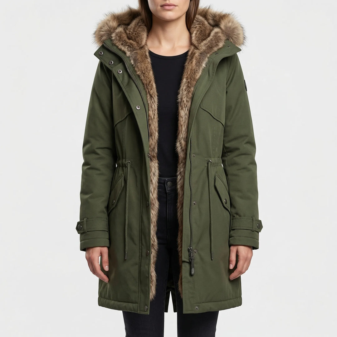 Velvarka - Hooded Mid-Length Women's Winter Parka