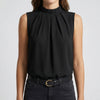 Mock Neck Blus Med Mesh Ärmpaneler