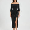 Off-Shoulder Bodycon Midi Klänning