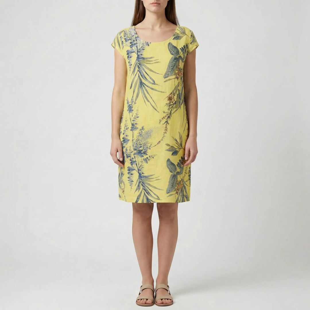 Verdala - Sleeveless Botanical Print Dress