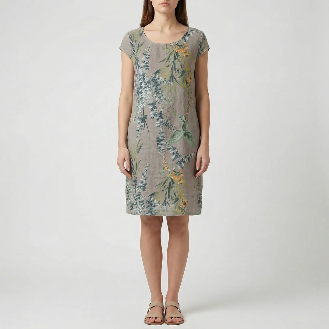 Verdala - Sleeveless Botanical Print Dress