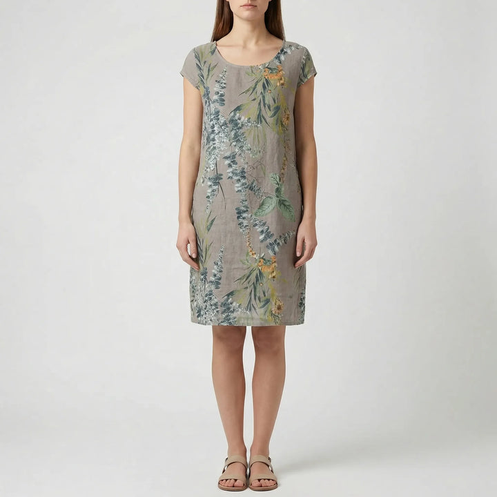 Verdala - Sleeveless Botanical Print Dress