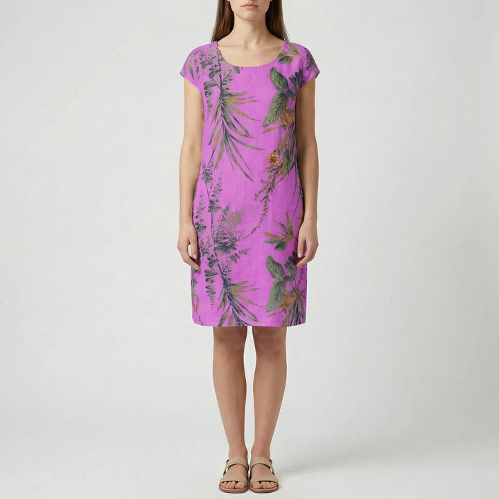 Verdala - Sleeveless Botanical Print Dress