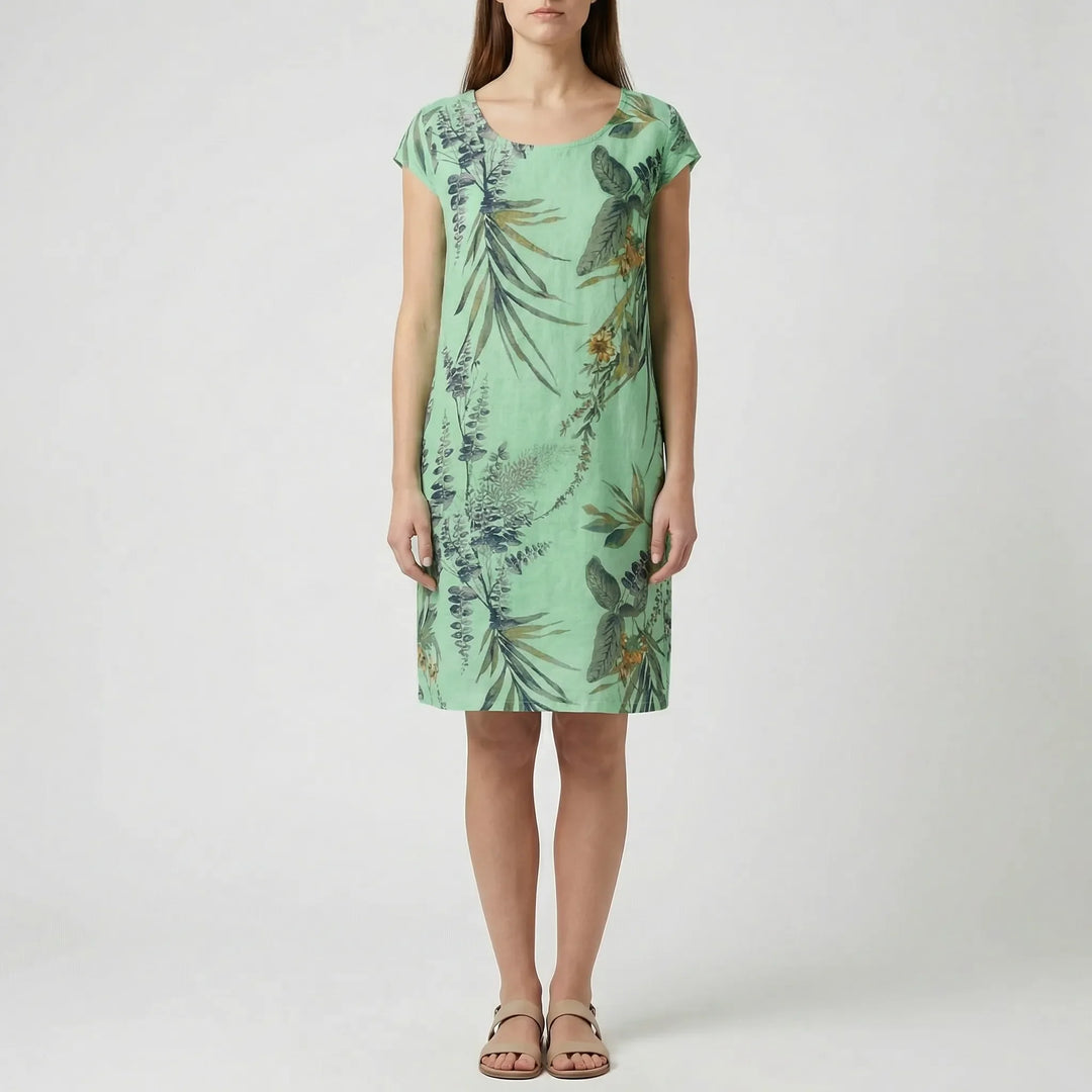 Verdala - Sleeveless Botanical Print Dress
