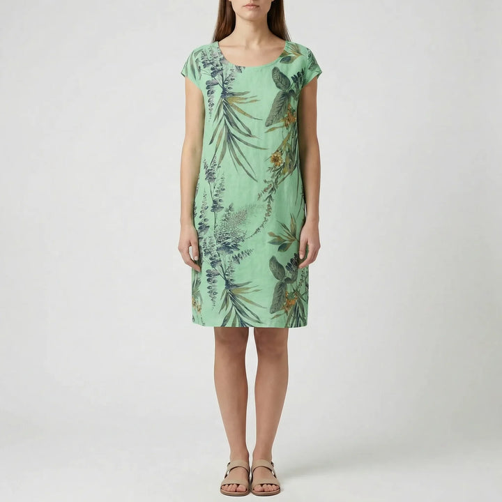 Verdala - Sleeveless Botanical Print Dress