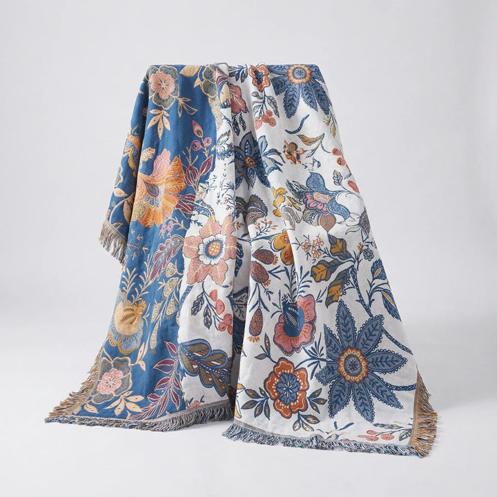 Verdura - Reversible Floral Print Throw Blanket