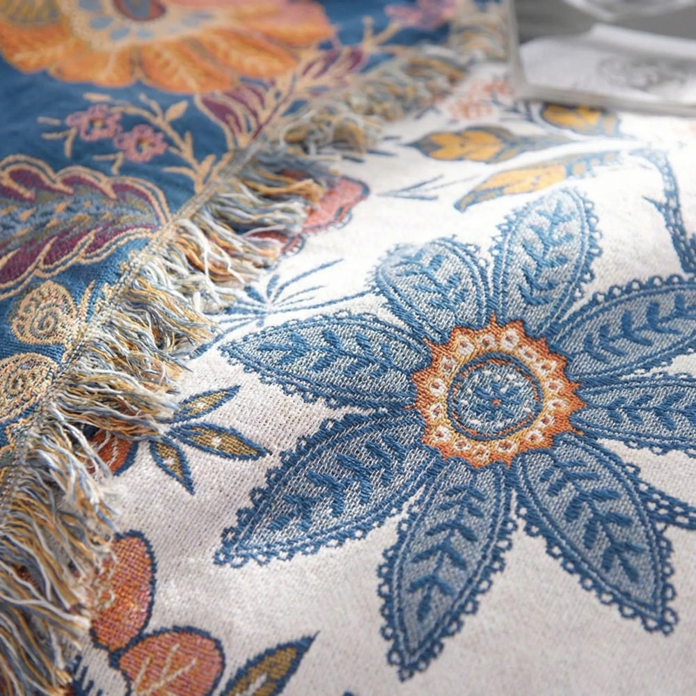 Verdura - Reversible Floral Print Throw Blanket