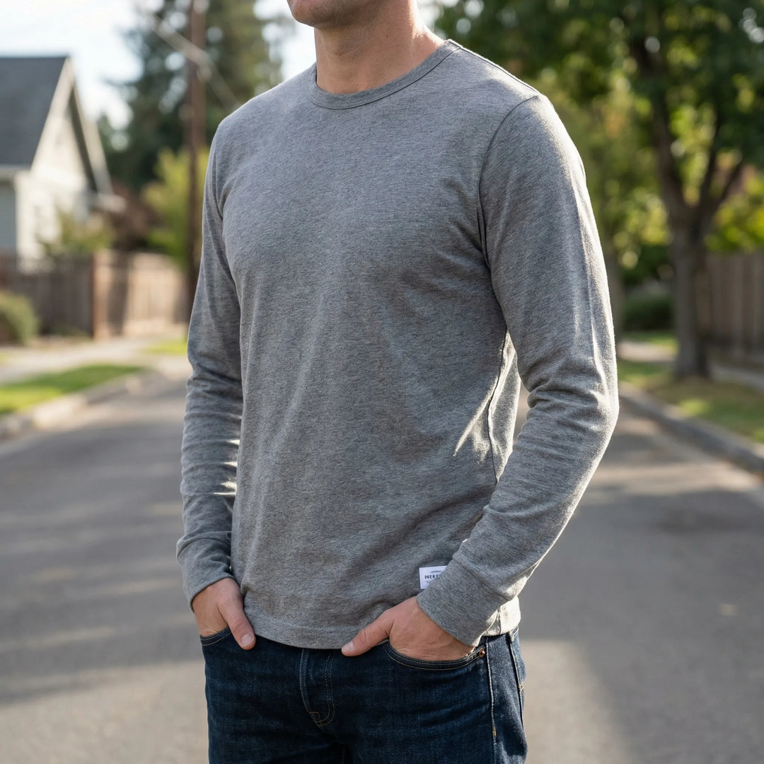 Vestalo - Long-Sleeve Crew Neck Men's Shirt