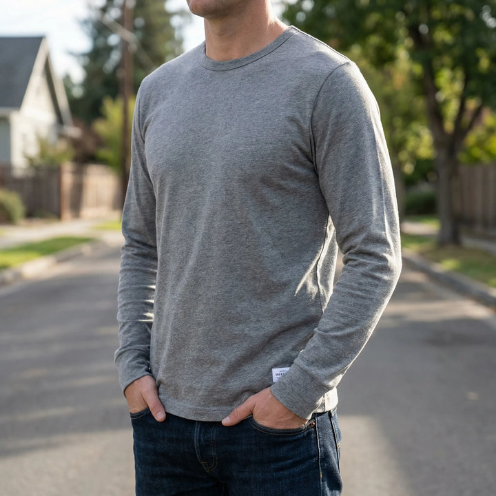 Vestalo - Long-Sleeve Crew Neck Men's Shirt