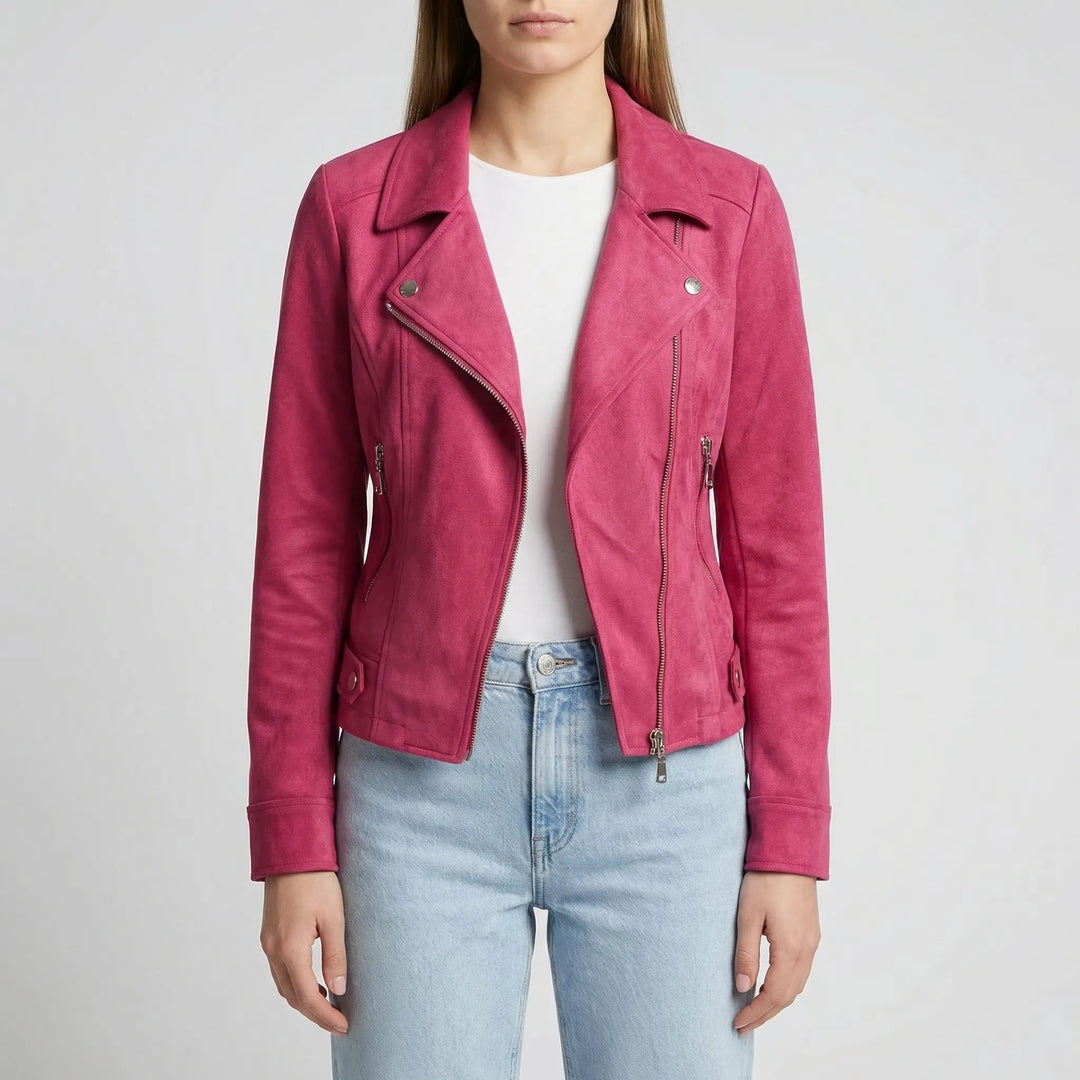Vexara - Cropped Moto-Style Zip-Up Jacket