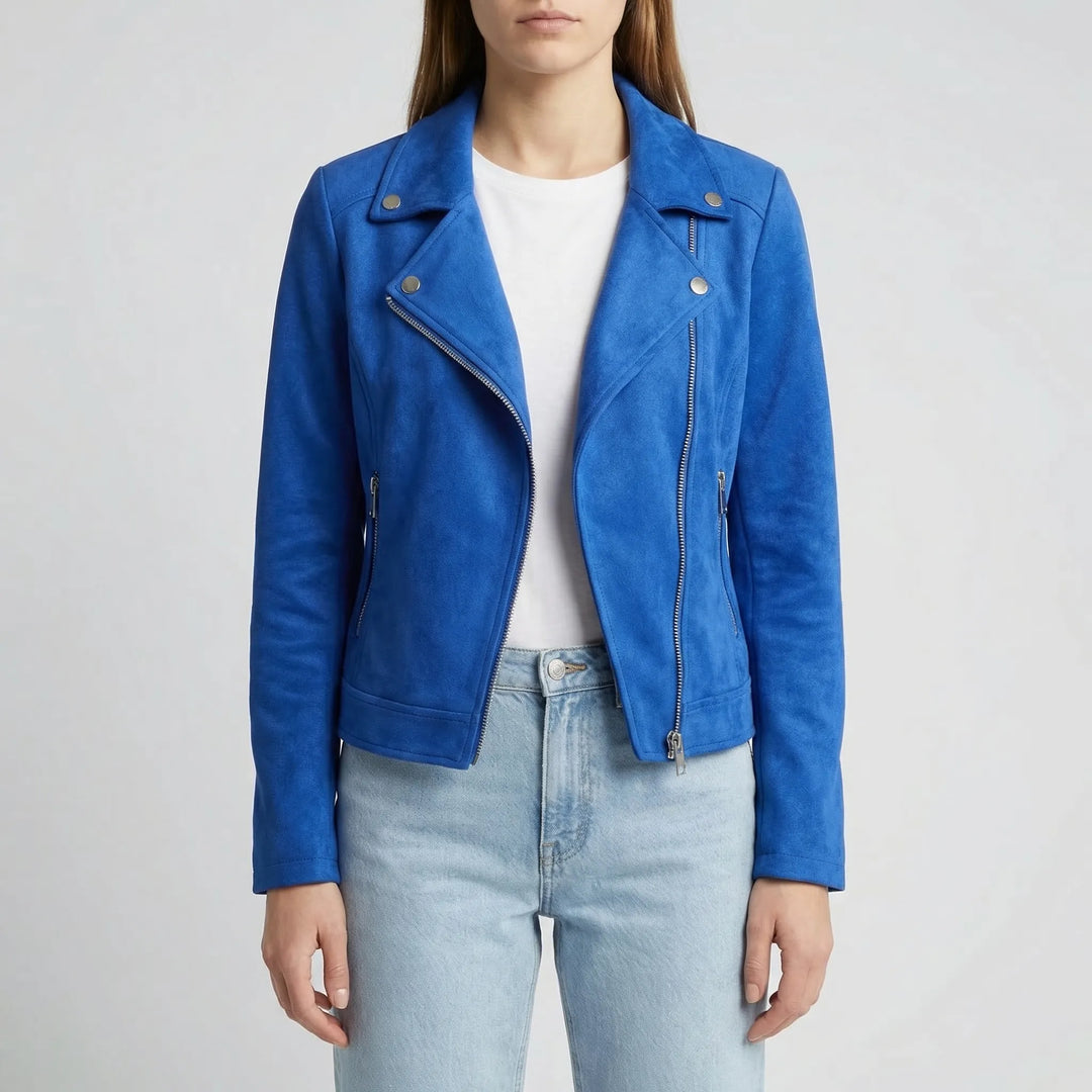 Vexara - Cropped Moto-Style Zip-Up Jacket