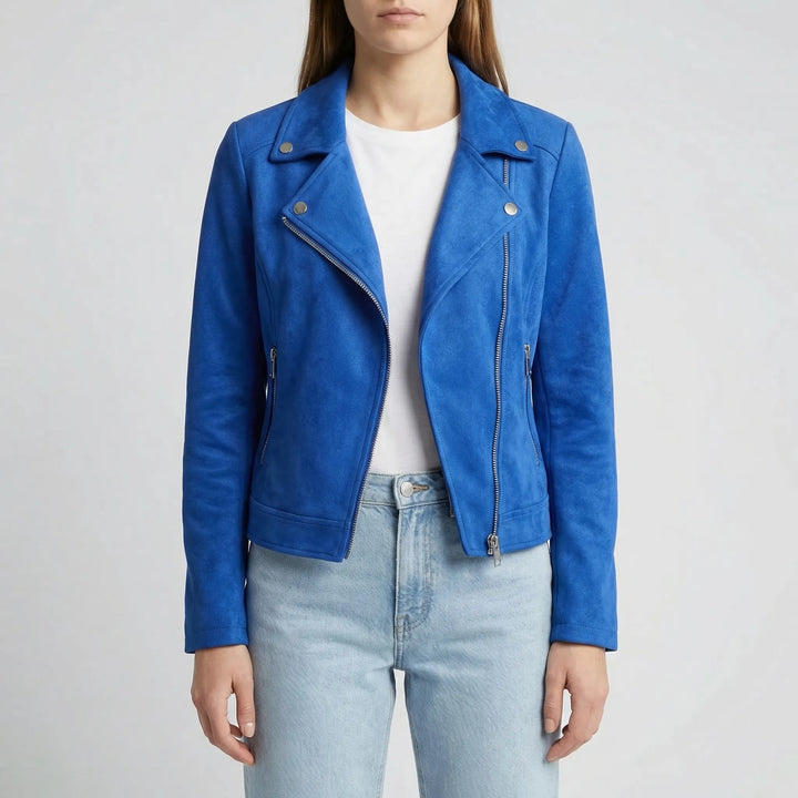 Vexara - Cropped Moto-Style Zip-Up Jacket