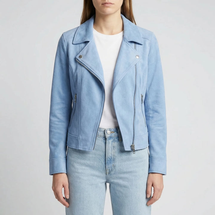 Vexara - Cropped Moto-Style Zip-Up Jacket