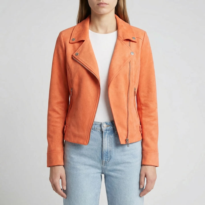 Vexara - Cropped Moto-Style Zip-Up Jacket