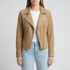 Croppad Moto-Stil Dragkedja Jacka