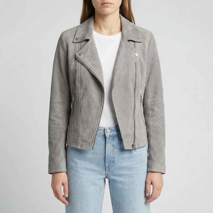 Vexara - Cropped Moto-Style Zip-Up Jacket