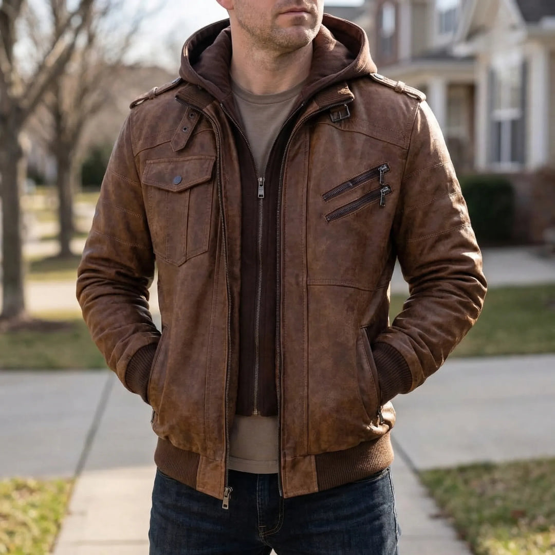 Vexorro - Hooded Bomber-Style Zip Jacket