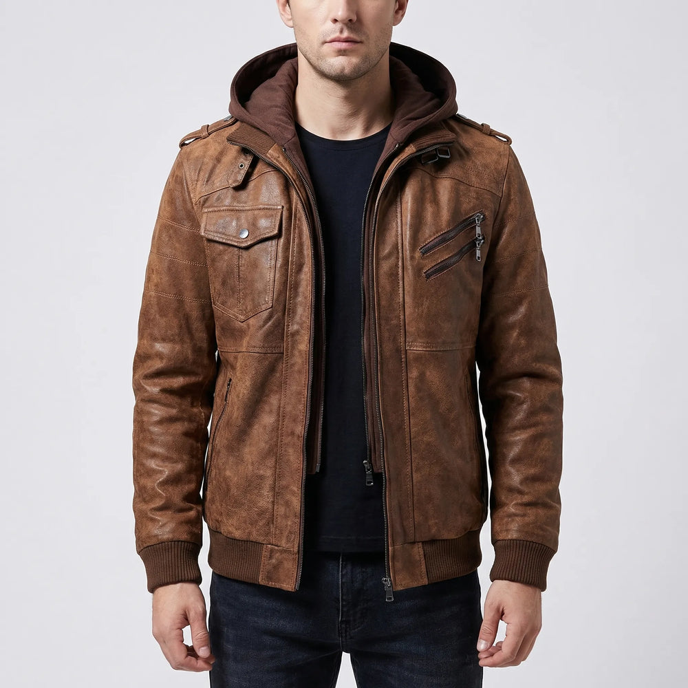 Vexorro - Hooded Bomber-Style Zip Jacket