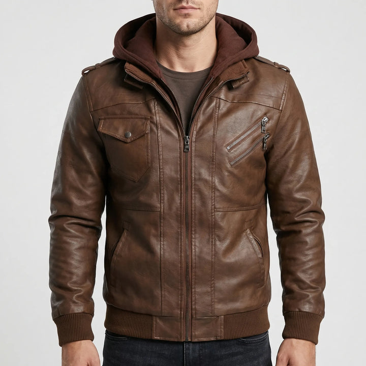 Vexorro - Hooded Bomber-Style Zip Jacket