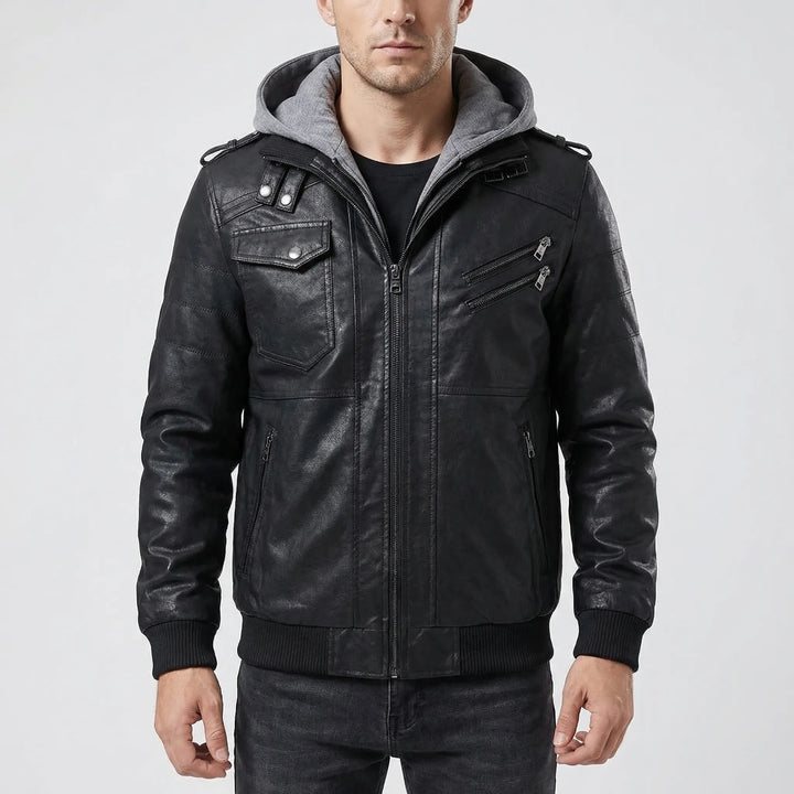 Vexorro - Hooded Bomber-Style Zip Jacket