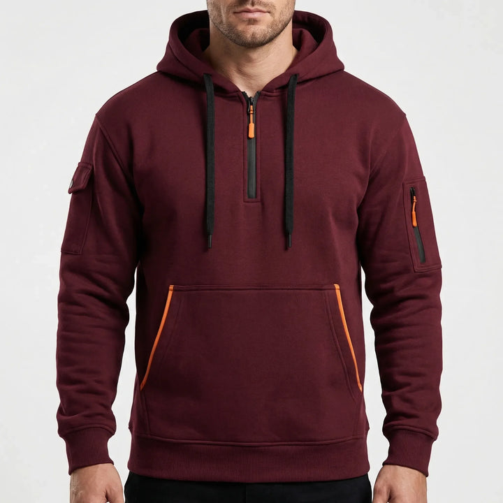 Vexuro - Quarter-Zip Hooded Sweatshirt For Men