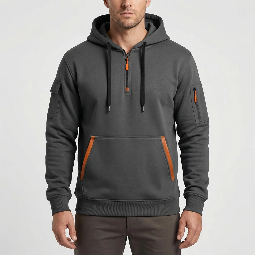 Vexuro - Quarter-Zip Hooded Sweatshirt For Men