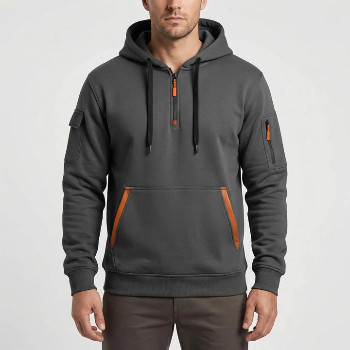 Vexuro - Quarter-Zip Hooded Sweatshirt For Men