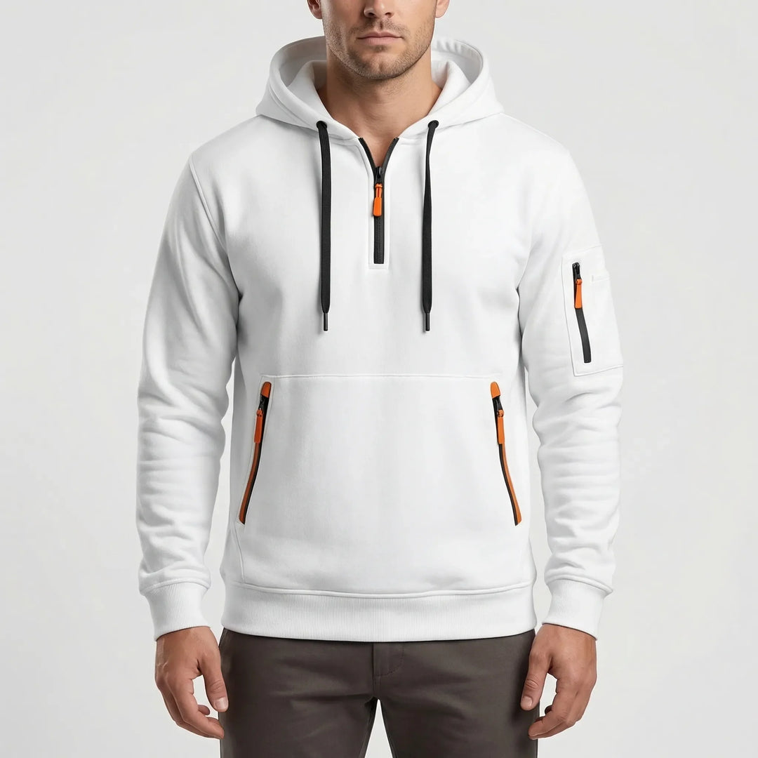 Vexuro - Quarter-Zip Hooded Sweatshirt For Men