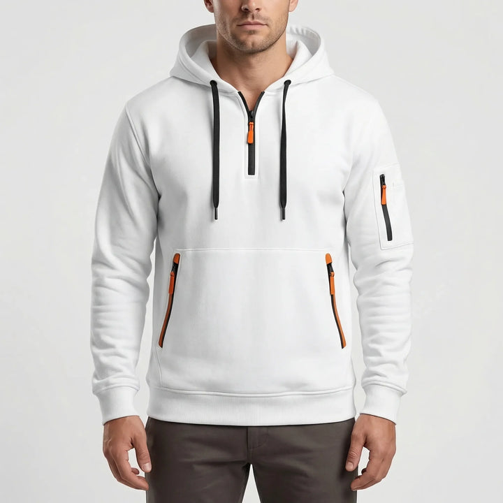 Vexuro - Quarter-Zip Hooded Sweatshirt For Men