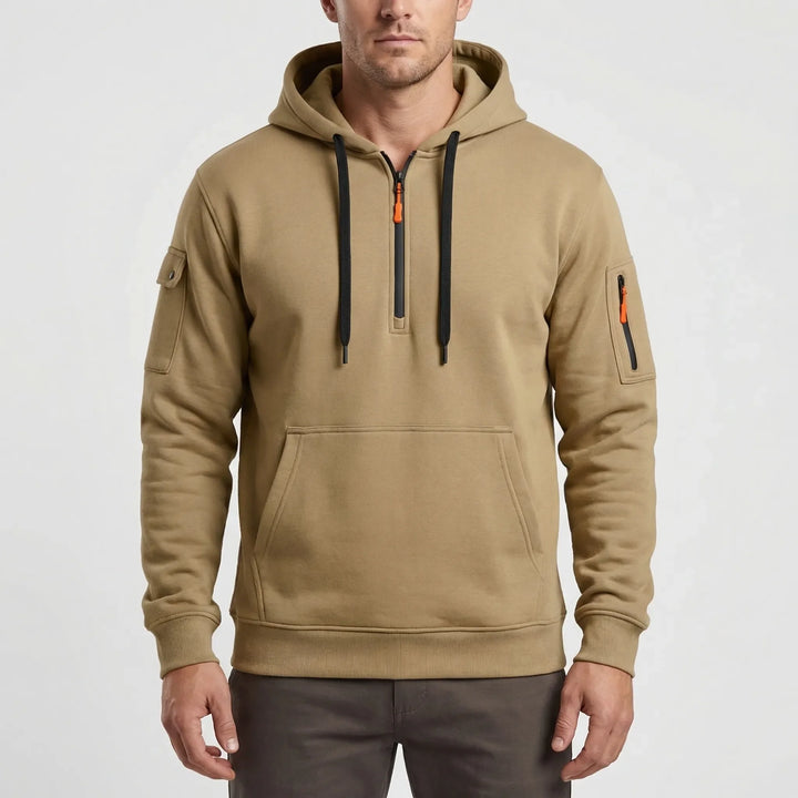 Vexuro - Quarter-Zip Hooded Sweatshirt For Men