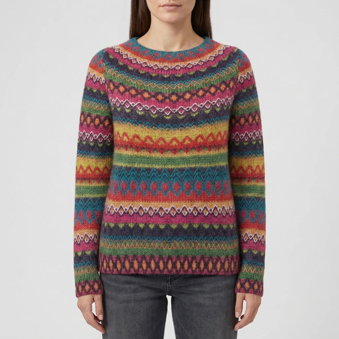 Vibrella - Multicolor Fair Isle Knit Pullover