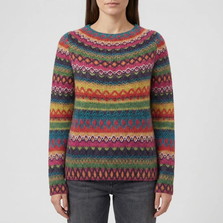 Vibrella - Multicolor Fair Isle Knit Pullover