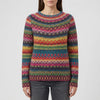 Flerfärgad Fair Isle Stickad Pullover