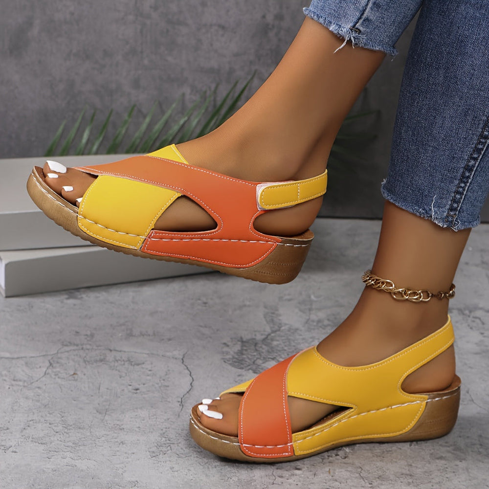 Vivalto - Color-Block Wedge Platform Sandal