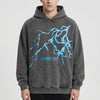Oversized Grafisk Pullover Hoodie