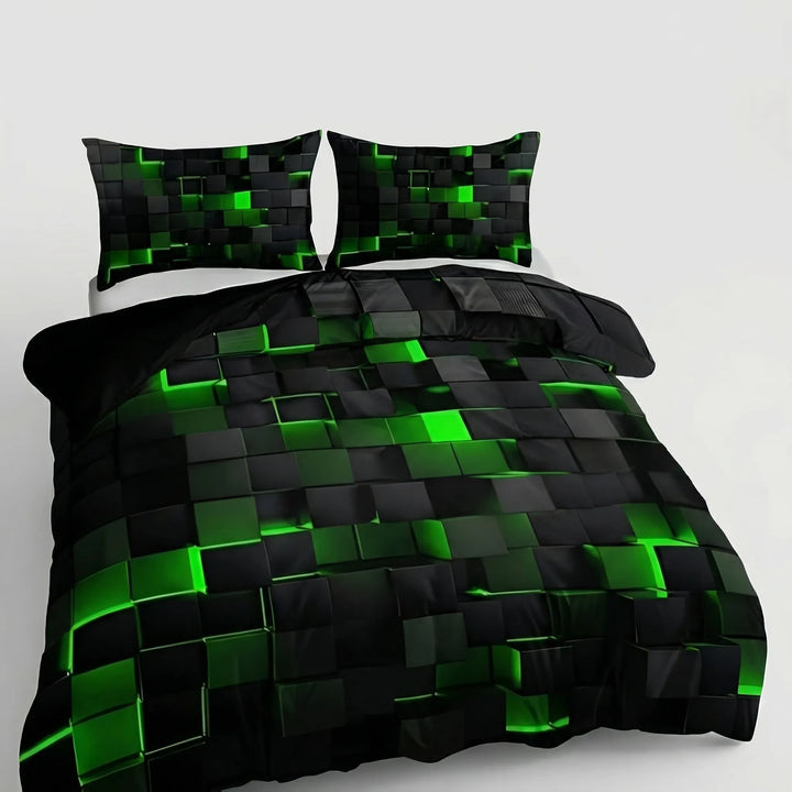 Voxlura - 3D Geometric Print Duvet Cover Set