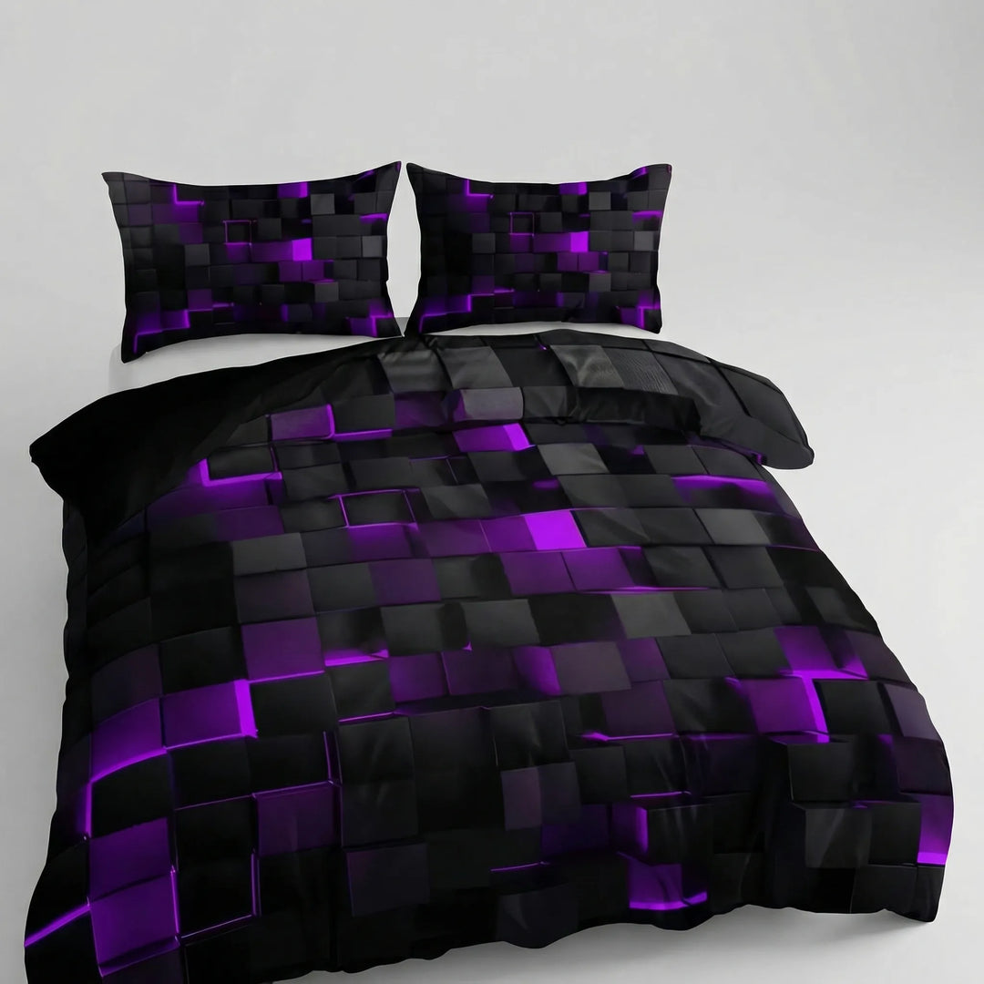 Voxlura - 3D Geometric Print Duvet Cover Set