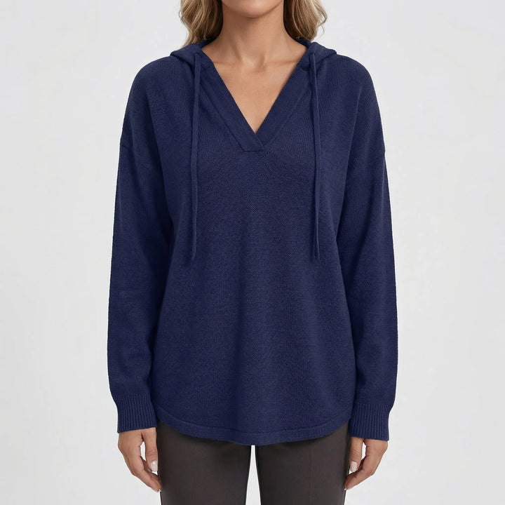Vreluxe - Oversized V-Neck Hoodie Sweater