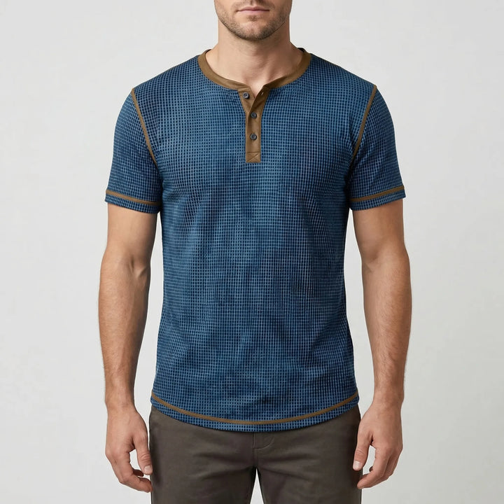Wafflox - Colorblock Waffle Knit Short Sleeve Shirt